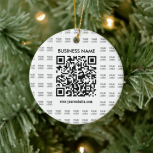 Instantly Create Scannable QR code & Logo Pattern Ceramic Ornament