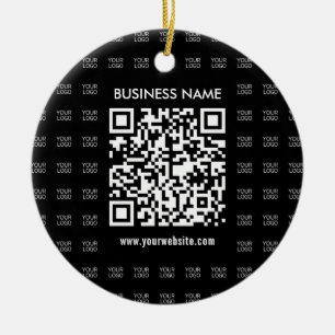 Instantly Create Scannable QR code & Logo Pattern Ceramic Ornament