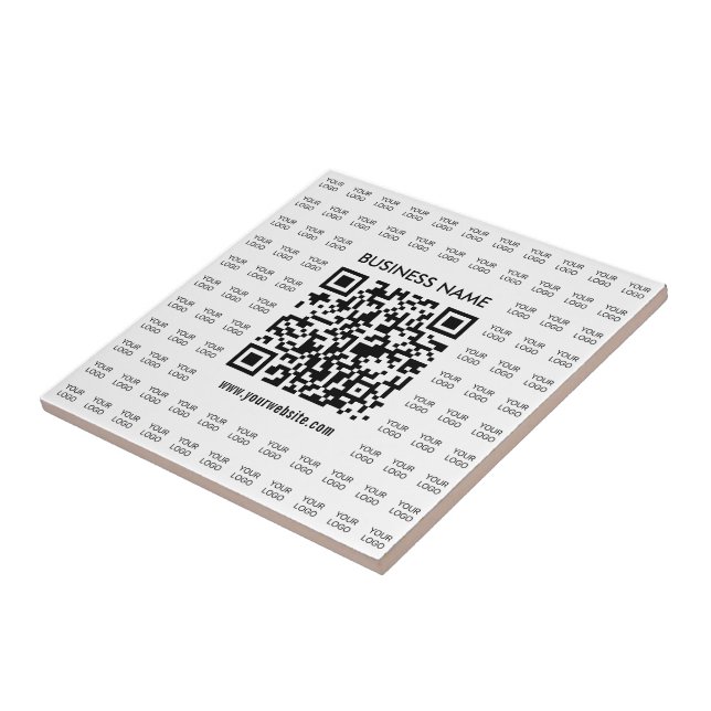 Instantly Create Scannable QR code & Logo Pattern Ceramic Tile (Side)