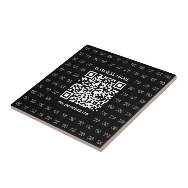 Instantly Create Scannable QR code & Logo Pattern Ceramic Tile (Side)