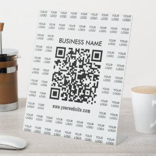 Instantly Create Scannable QR code & Logo Pattern Pedestal Sign