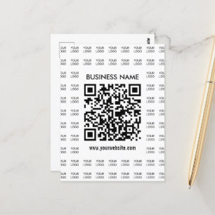Instantly Create Scannable QR code & Logo Pattern Postcard