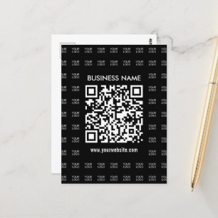 Instantly Create Scannable QR code & Logo Pattern Postcard
