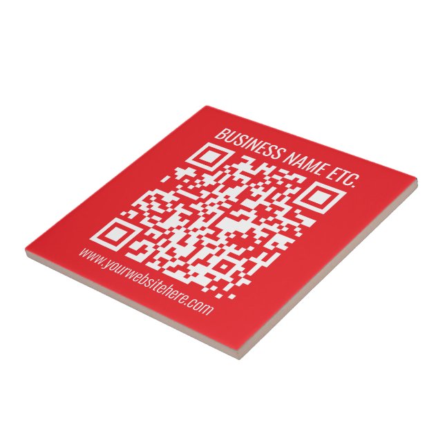 Instantly Create Your Own QR Code | Editable Red Ceramic Tile (Side)