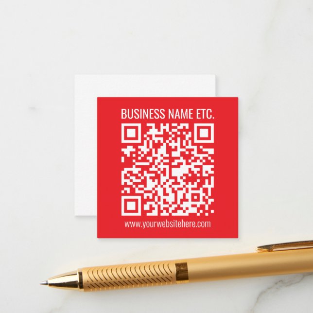 Instantly Create Your Own QR Code | Editable Red Enclosure Card (Front/Back In Situ)