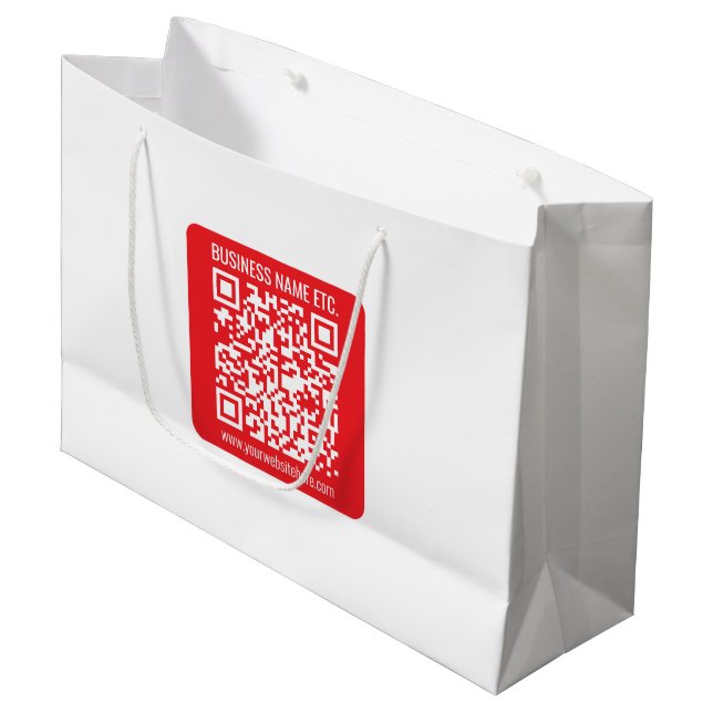 Instantly Create Your Own QR Code | Editable Red Large Gift Bag (Front Angled)
