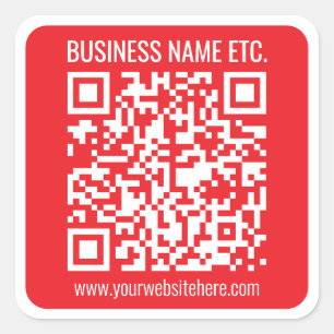 Instantly Create Your Own QR Code   Editable Red Square Sticker