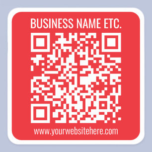 Instantly Create Your Own QR Code   Editable Red Square Sticker