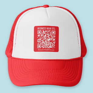Instantly Create Your Own QR Code   Editable Red Trucker Hat