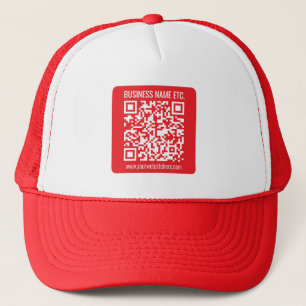 Instantly Create Your Own QR Code   Editable Red Trucker Hat