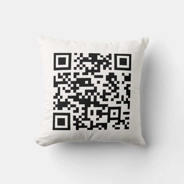 Instantly Created QR Code (by entering your URL) Cushion (Front)