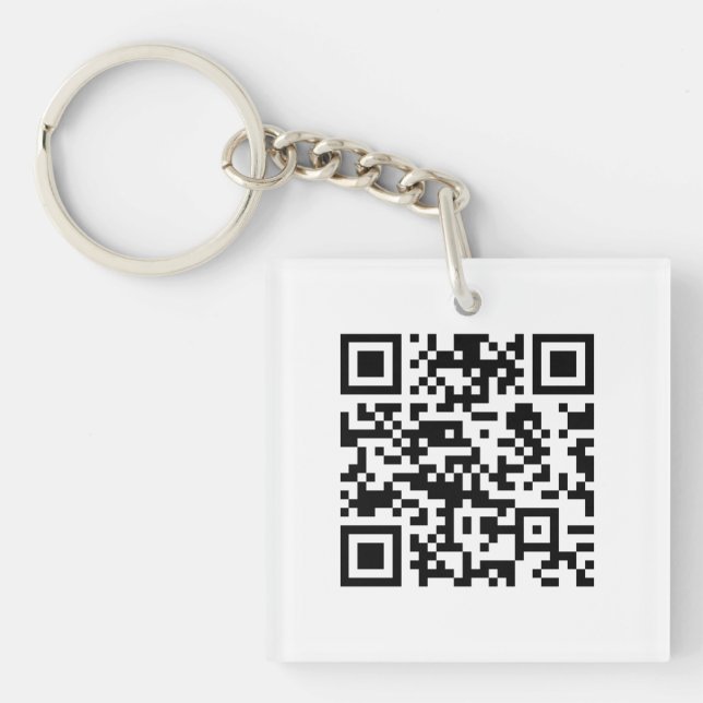 Instantly Created QR Code (by entering your URL) Key Ring (Front)