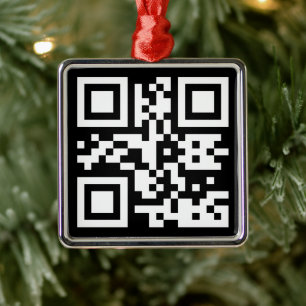 Instantly Created QR Code (by entering your URL) Metal Ornament