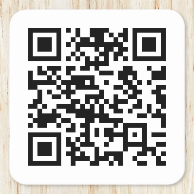 Instantly Created QR Code (by entering your URL) Square Paper Coaster (Creator Uploaded)