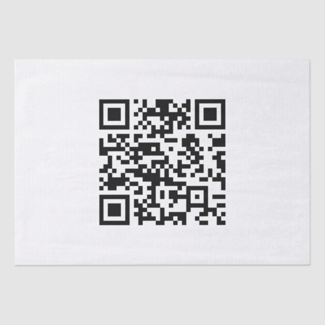 Instantly Created QR Code (by entering your URL) Tissue Paper (Front)