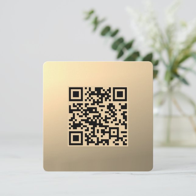 Instantly Editable QR code Template | Faux Gold (Standing Front)