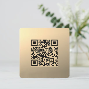 Instantly Editable QR code Template   Faux Gold