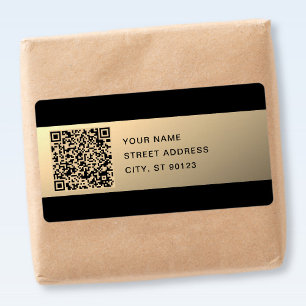 Instantly Editable QR code Template   Faux Gold