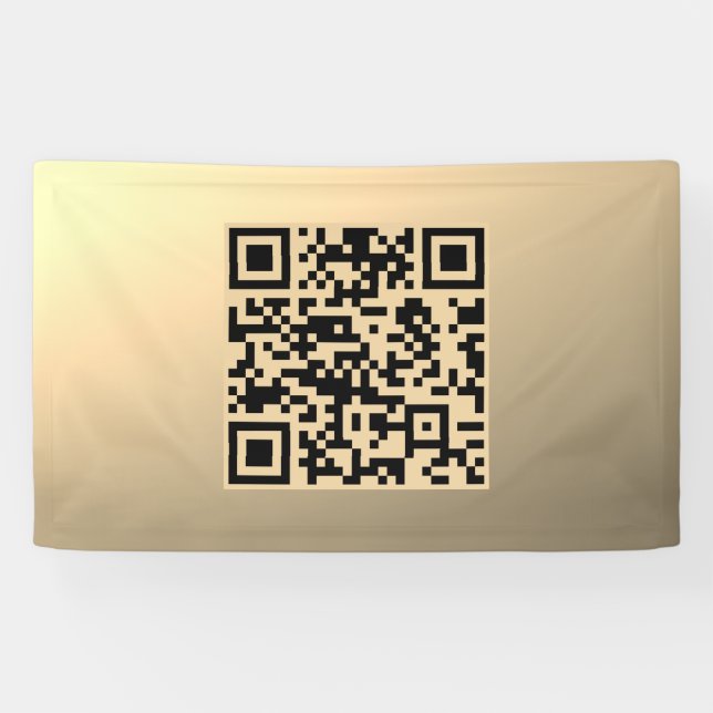 Instantly Editable QR code Template | Faux Gold Banner (Horizontal)