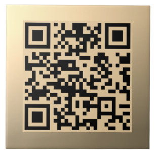 Instantly Editable QR code Template Faux Gold Ceramic Tile