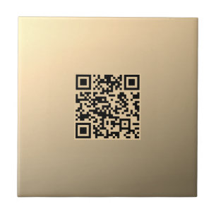 Instantly Editable QR code Template Faux Gold Ceramic Tile