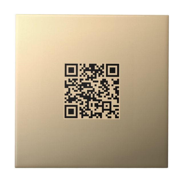 Instantly Editable QR code Template | Faux Gold Ceramic Tile (Front)