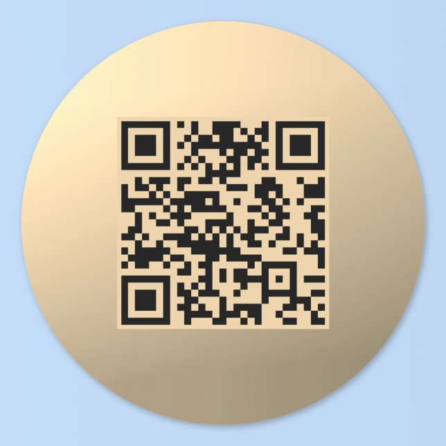 Instantly Editable QR code Template | Faux Gold Classic Round Sticker (Creator Uploaded)