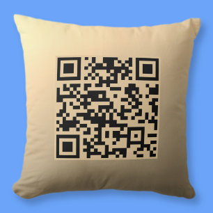 Instantly Editable QR code Template   Faux Gold Cushion