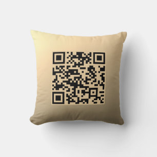 Instantly Editable QR code Template Faux Gold Cushion