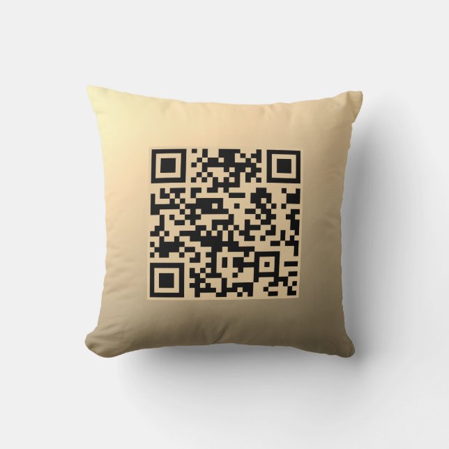 Instantly Editable QR code Template | Faux Gold Cushion (Front)