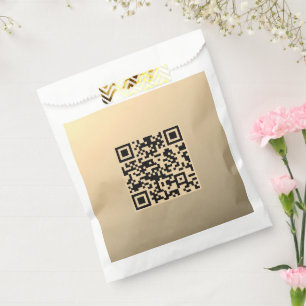 Instantly Editable QR code Template Faux Gold Favour Bag