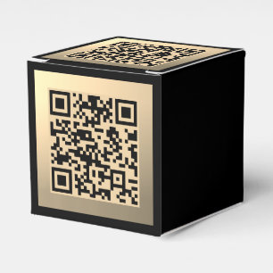 Instantly Editable QR code Template Faux Gold Favour Box