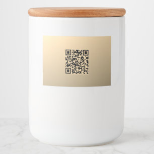 Instantly Editable QR code Template   Faux Gold Food Label