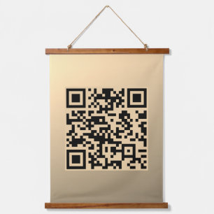 Instantly Editable QR code Template Faux Gold Hanging Tapestry