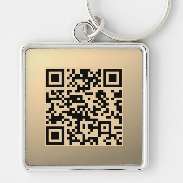 Instantly Editable QR code Template | Faux Gold Key Ring (Front)