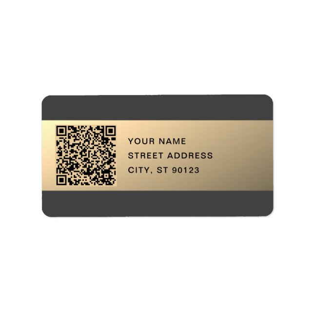 Instantly Editable QR code Template | Faux Gold Label (Front)