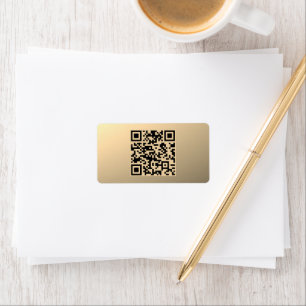 Instantly Editable QR code Template   Faux Gold Label