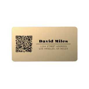 Instantly Editable QR code Template   Faux Gold Label
