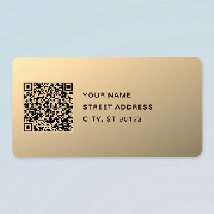 Instantly Editable QR code Template   Faux Gold Label