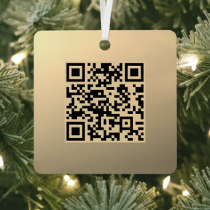Instantly Editable QR code Template   Faux Gold Metal Tree Decoration
