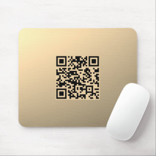 Instantly Editable QR code Template   Faux Gold Mouse Pad