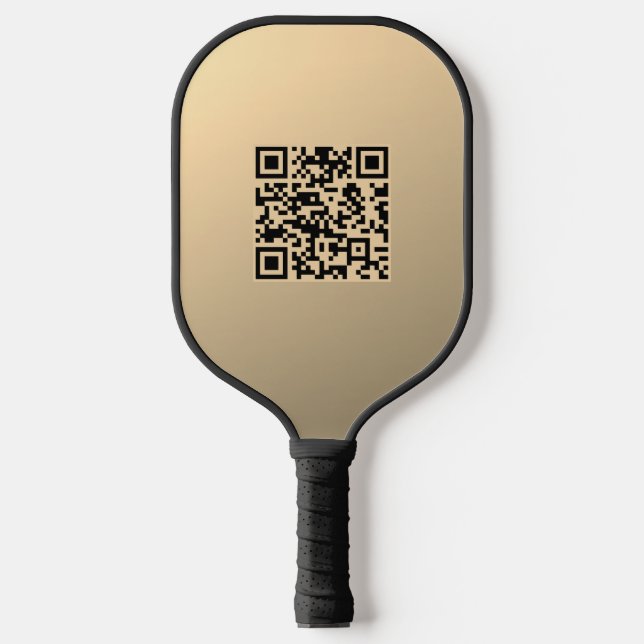 Instantly Editable QR code Template | Faux Gold Pickleball Paddle (Front)