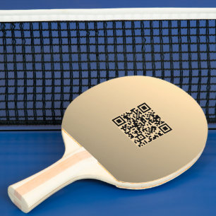 Instantly Editable QR code Template Faux Gold Ping Pong Paddle