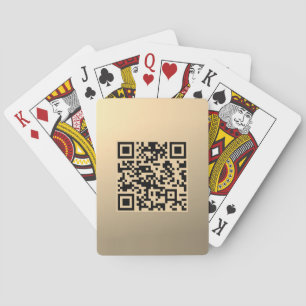 Instantly Editable QR code Template   Faux Gold Playing Cards