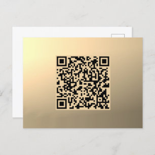 Instantly Editable QR code Template Faux Gold Postcard
