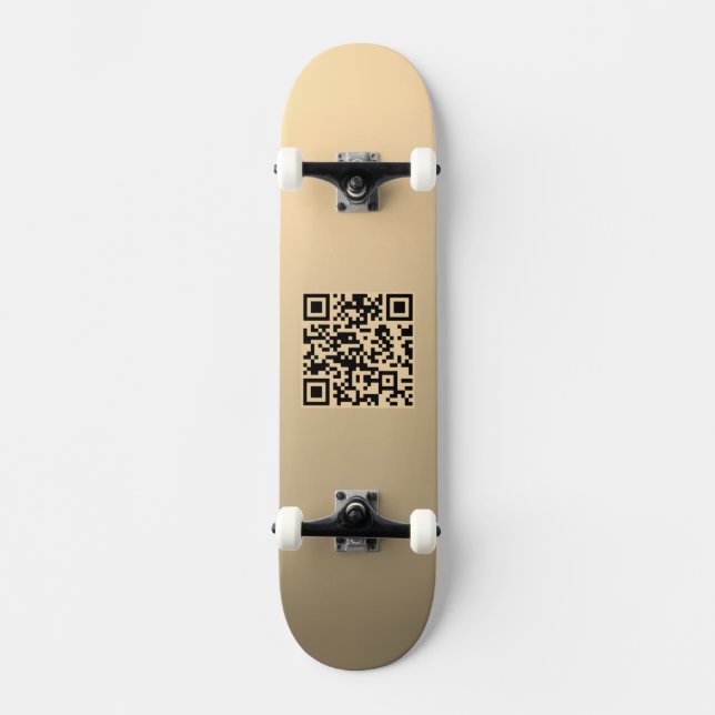 Instantly Editable QR code Template | Faux Gold Skateboard (Front)