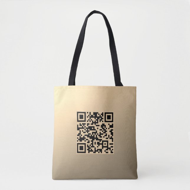 Instantly Editable QR code Template | Faux Gold Tote Bag (Front)