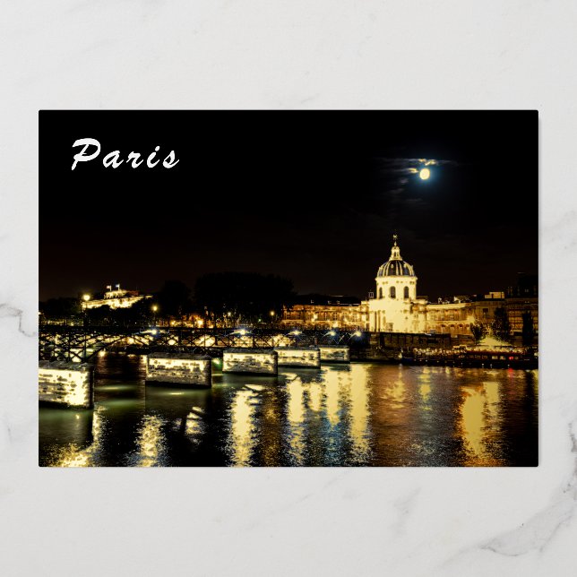 Institut de France and Pont des Arts - Paris Foil Holiday Card (Front)