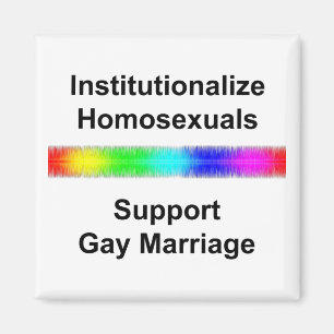 Institutionalise Homosexuals...Support Gay Marriag Magnet