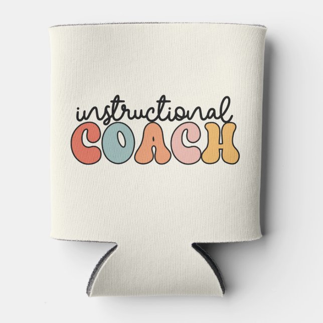 Instructional Coach Educational Coach Retro Can Cooler (Front)